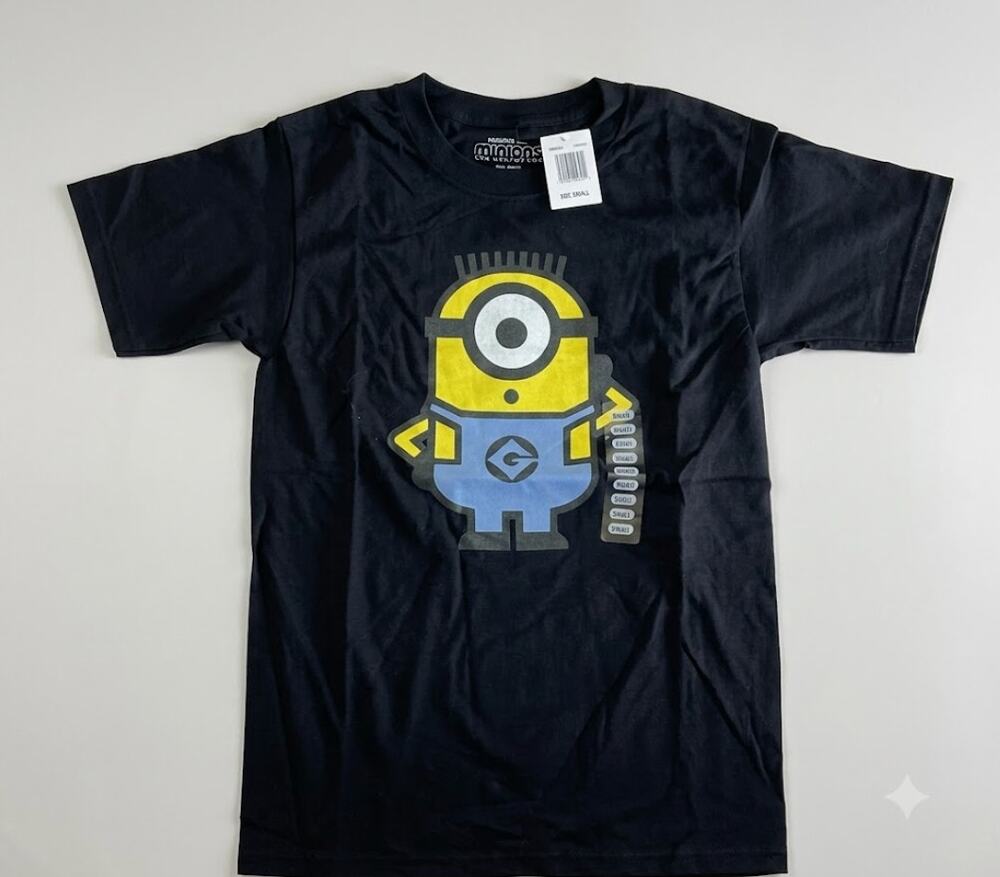 NWT Minions The Rise of Gru Black Graphic T-Shirt Mens Adult Size Small